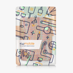 kwmobile Étui Compatible avec Kobo Clara BW/Colour Coque - Étui à Rabat magnétique Tablette eReader Similicuir - Jaune-Rouge-Ver