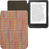 kwmobile Étui Compatible avec Kobo Clara BW/Colour Coque - Étui à Rabat magnétique Tablette eReader Similicuir - Jaune-Rouge-Ver