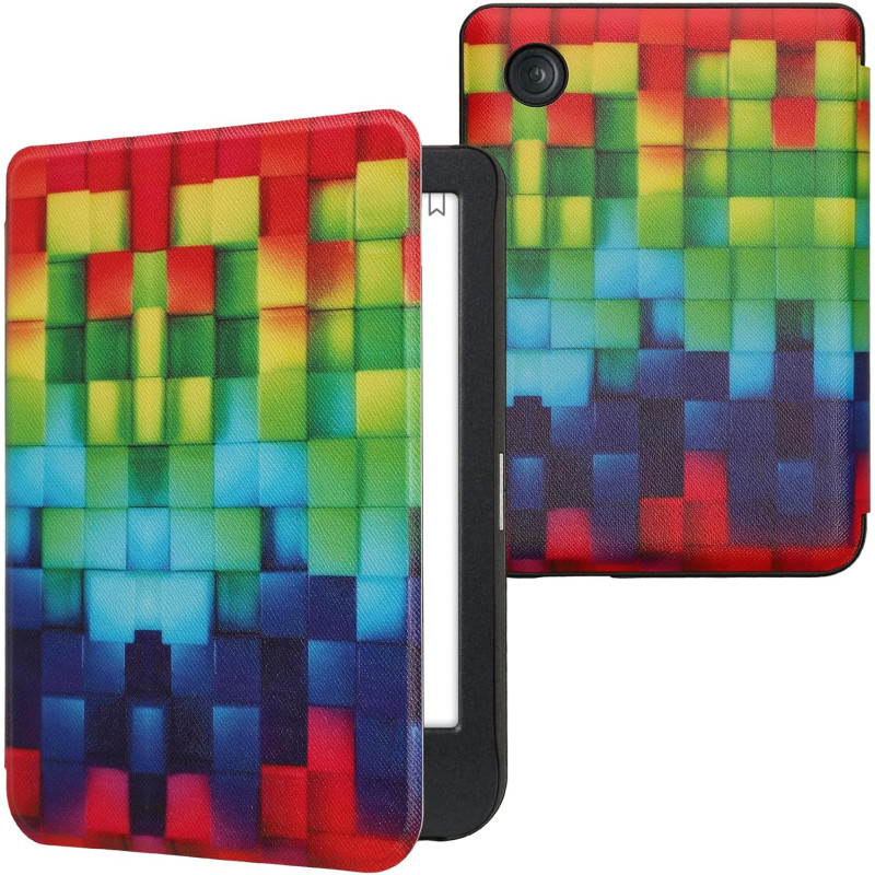 kwmobile Étui Compatible avec Kobo Clara BW/Colour Coque - Étui à Rabat magnétique Tablette eReader Similicuir - Multicolore-Ver