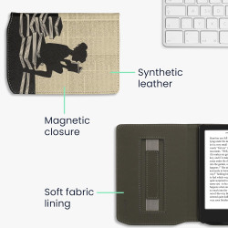 Kwmobile étui compatible avec pocketbook verse/pro/color/vivlio light/light hd coque - étui à rabat magnétique tablette ereader 