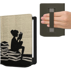 Kwmobile étui compatible avec pocketbook verse/pro/color/vivlio light/light hd coque - étui à rabat magnétique tablette ereader 