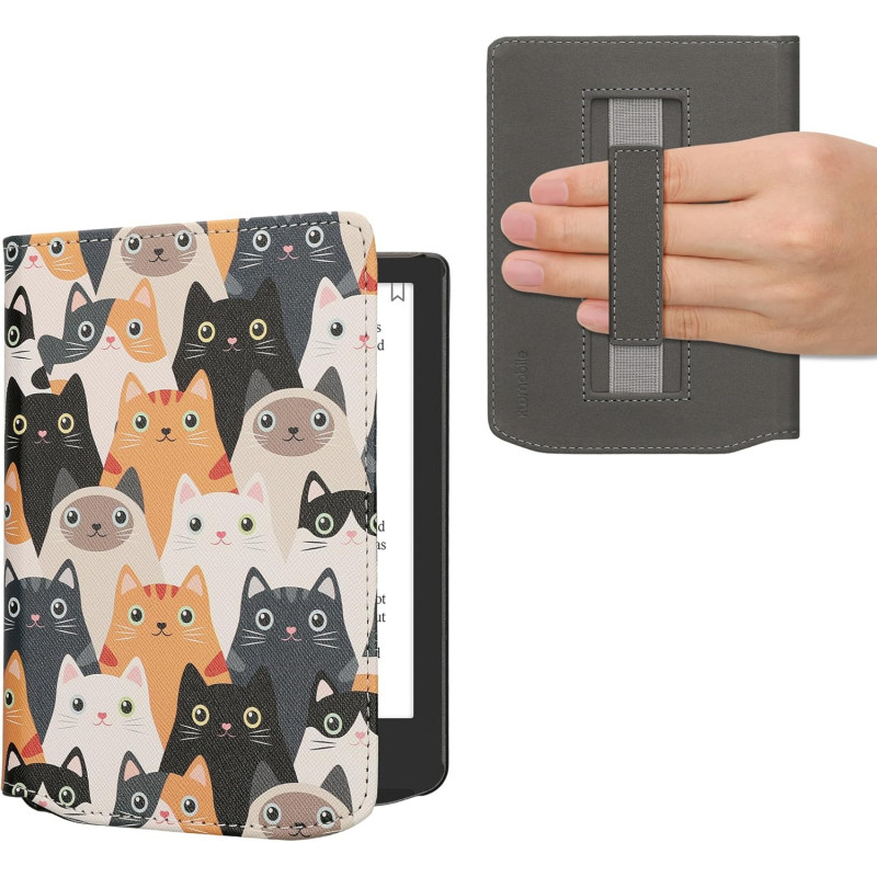 Kwmobile étui compatible avec pocketbook verse/pro/color/vivlio light/light hd coque - étui à rabat magnétique tablette ereader 