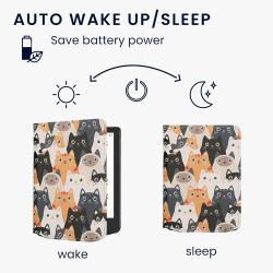 Kwmobile étui compatible avec pocketbook verse/pro/color/vivlio light/light hd coque - étui à rabat magnétique tablette ereader 
