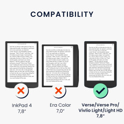 Kwmobile étui compatible avec pocketbook verse/pro/color/vivlio light/light hd coque - étui à rabat magnétique tablette ereader 