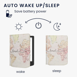 kwmobile Étui Compatible avec Pocketbook Verse/Pro/Color/Vivlio Light/Light HD Coque - Étui à Rabat magnétique Tablette eReader 