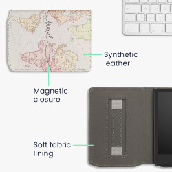 kwmobile Étui Compatible avec Pocketbook Verse/Pro/Color/Vivlio Light/Light HD Coque - Étui à Rabat magnétique Tablette eReader 