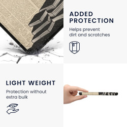 Kwmobile étui compatible avec kobo libra colour coque - étui à rabat magnétique tablette ereader similicuir - noir-beige