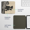 Kwmobile étui compatible avec kobo libra colour coque - étui à rabat magnétique tablette ereader similicuir - noir-beige