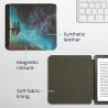 kwmobile Étui Compatible avec Kobo Libra Colour Coque - Étui à Rabat magnétique Tablette eReader Similicuir - Bleu-Gris-Noir
