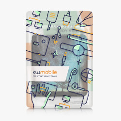 kwmobile Étui Compatible avec Kobo Libra Colour Coque - Étui à Rabat magnétique Tablette eReader Similicuir - Bleu-Gris-Noir