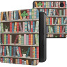 kwmobile Étui Compatible avec Kobo Libra Colour Coque - Étui à Rabat magnétique Tablette eReader Similicuir - Bleu-Vert-Fuchsia