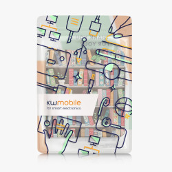 kwmobile Étui Compatible avec Kobo Libra Colour Coque - Étui à Rabat magnétique Tablette eReader Similicuir - Bleu-Vert-Fuchsia