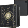 kwmobile Étui Compatible avec Kobo Libra Colour Coque - Étui à Rabat magnétique Tablette eReader Similicuir - Bleu foncé-Jaune-N