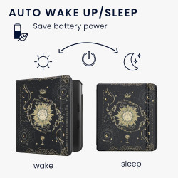 kwmobile Étui Compatible avec Kobo Libra Colour Coque - Étui à Rabat magnétique Tablette eReader Similicuir - Bleu foncé-Jaune-N