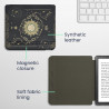 kwmobile Étui Compatible avec Kobo Libra Colour Coque - Étui à Rabat magnétique Tablette eReader Similicuir - Bleu foncé-Jaune-N