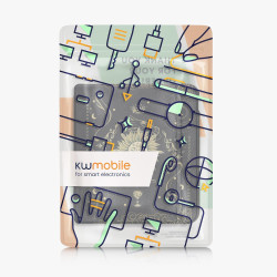 kwmobile Étui Compatible avec Kobo Libra Colour Coque - Étui à Rabat magnétique Tablette eReader Similicuir - Bleu foncé-Jaune-N