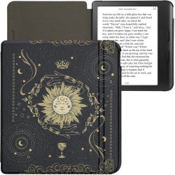 kwmobile Étui Compatible avec Kobo Libra Colour Coque - Étui à Rabat magnétique Tablette eReader Similicuir - Bleu foncé-Jaune-N