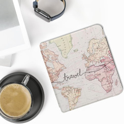 kwmobile Étui Compatible avec Kobo Libra Colour Coque - Étui à Rabat magnétique Tablette eReader Similicuir - Noir-Multicolore