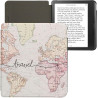 kwmobile Étui Compatible avec Kobo Libra Colour Coque - Étui à Rabat magnétique Tablette eReader Similicuir - Noir-Multicolore