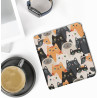 Kwmobile étui compatible avec kobo libra colour coque - étui à rabat magnétique tablette ereader similicuir - orange-noir-blanc