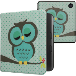 kwmobile Étui Compatible avec Kobo Libra Colour Coque - Étui à Rabat magnétique Tablette eReader Similicuir - Turquoise-Marron-M
