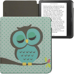 kwmobile Étui Compatible avec Kobo Libra Colour Coque - Étui à Rabat magnétique Tablette eReader Similicuir - Turquoise-Marron-M