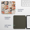 kwmobile Étui Compatible avec Kobo Libra Colour Coque - Étui à Rabat magnétique Tablette eReader Similicuir - Blanc-Marron Clair