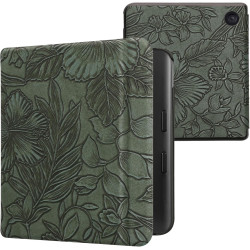 kwmobile Étui Compatible avec Kobo Libra Colour Coque - Étui à Rabat magnétique Tablette eReader Similicuir - Vert
