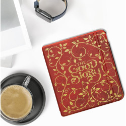 Kwmobile étui compatible avec kobo libra colour coque - étui à rabat magnétique tablette ereader similicuir - jaune-orange-rouge