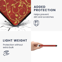 Kwmobile étui compatible avec kobo libra colour coque - étui à rabat magnétique tablette ereader similicuir - jaune-orange-rouge