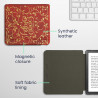 Kwmobile étui compatible avec kobo libra colour coque - étui à rabat magnétique tablette ereader similicuir - jaune-orange-rouge