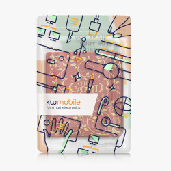 Kwmobile étui compatible avec kobo libra colour coque - étui à rabat magnétique tablette ereader similicuir - jaune-orange-rouge