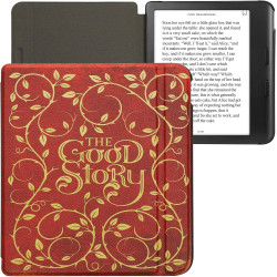 Kwmobile étui compatible avec kobo libra colour coque - étui à rabat magnétique tablette ereader similicuir - jaune-orange-rouge