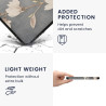kwmobile Étui Compatible avec Kobo Libra Colour Coque - Étui à Rabat magnétique Tablette eReader Similicuir - Taupe-Blanc-Bleu-G