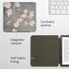 kwmobile Étui Compatible avec Kobo Libra Colour Coque - Étui à Rabat magnétique Tablette eReader Similicuir - Taupe-Blanc-Bleu-G