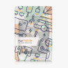 kwmobile Étui Compatible avec Kobo Libra Colour Coque - Étui à Rabat magnétique Tablette eReader Similicuir - Taupe-Blanc-Bleu-G