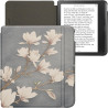 kwmobile Étui Compatible avec Kobo Libra Colour Coque - Étui à Rabat magnétique Tablette eReader Similicuir - Taupe-Blanc-Bleu-G