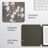 kwmobile Étui Compatible avec Kobo Libra Colour Coque - Étui à Rabat magnétique Tablette eReader Similicuir - Taupe-Blanc-Gris f