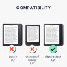 kwmobile Étui Compatible avec Kobo Libra Colour Coque - Étui à Rabat magnétique Tablette eReader Similicuir - Taupe-Blanc-Gris f