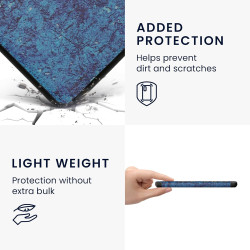 kwmobile Étui Compatible avec Kobo Libra Colour Coque - Étui à Rabat magnétique Tablette eReader Similicuir - Jaune-Bleu foncé