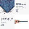 kwmobile Étui Compatible avec Kobo Libra Colour Coque - Étui à Rabat magnétique Tablette eReader Similicuir - Jaune-Bleu foncé