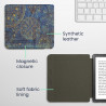 kwmobile Étui Compatible avec Kobo Libra Colour Coque - Étui à Rabat magnétique Tablette eReader Similicuir - Jaune-Bleu foncé