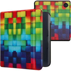 kwmobile Étui Compatible avec Kobo Libra Colour Coque - Étui à Rabat magnétique Tablette eReader Similicuir - Multicolore-Vert-B