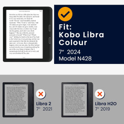 kwmobile Étui Compatible avec Kobo Libra Colour Coque - Étui à Rabat magnétique Tablette eReader Similicuir - Multicolore-Vert-B