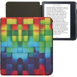 kwmobile Étui Compatible avec Kobo Libra Colour Coque - Étui à Rabat magnétique Tablette eReader Similicuir - Multicolore-Vert-B