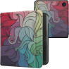 kwmobile Étui Compatible avec Kobo Libra Colour Coque - Étui à Rabat magnétique Tablette eReader Similicuir - Fuchsia-Bleu-Vert