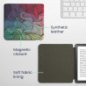 kwmobile Étui Compatible avec Kobo Libra Colour Coque - Étui à Rabat magnétique Tablette eReader Similicuir - Fuchsia-Bleu-Vert