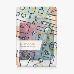 kwmobile Étui Compatible avec Kobo Libra Colour Coque - Étui à Rabat magnétique Tablette eReader Similicuir - Fuchsia-Bleu-Vert