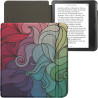 kwmobile Étui Compatible avec Kobo Libra Colour Coque - Étui à Rabat magnétique Tablette eReader Similicuir - Fuchsia-Bleu-Vert