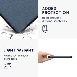 kwmobile Étui Compatible avec Kobo Libra Colour Coque - Étui à Rabat magnétique Tablette eReader Similicuir - Bleu foncé